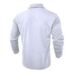 New OUKU Men's Polo Shirt Button Up Polos Casual Sports Lapel Long Sleeve Fashion Basic Plain Button Pocket Spring & Fall Regular Fit Black White Army Green Red Navy Blue Dark Green Polo Shirt