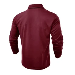 New OUKU Men's Polo Shirt Button Up Polos Casual Sports Lapel Long Sleeve Fashion Basic Plain Button Pocket Spring & Fall Regular Fit Black White Army Green Red Navy Blue Dark Green Polo Shirt