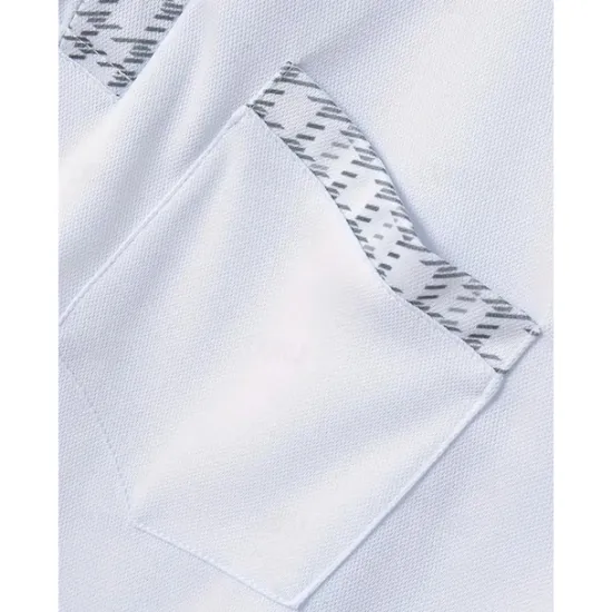 New OUKU Men's Polo Shirt Button Up Polos Casual Sports Lapel Short Sleeve Fashion Basic Color Block Houndstooth Patchwork Pocket Summer Regular Fit Black White Navy Blue Blue Khaki Polo Shirt