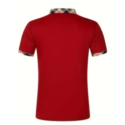 Hot OUKU Men's Polo Shirt Button Up Polos Casual Holiday Lapel Short Sleeve Fashion Basic Plaid Color Block Patchwork Summer Regular Fit Black White Red Navy Blue Sky Blue Beige Polo Shirt