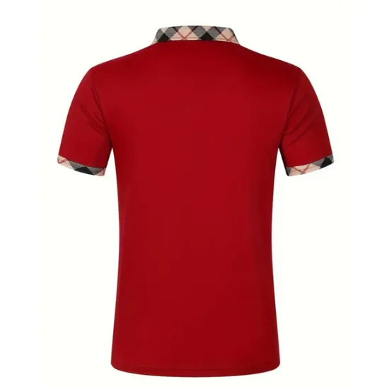 Hot OUKU Men's Polo Shirt Button Up Polos Casual Holiday Lapel Short Sleeve Fashion Basic Plaid Color Block Patchwork Summer Regular Fit Black White Red Navy Blue Sky Blue Beige Polo Shirt
