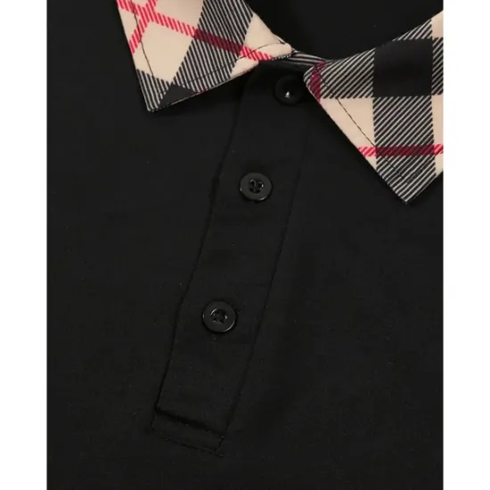 Hot OUKU Men's Polo Shirt Button Up Polos Casual Holiday Lapel Short Sleeve Fashion Basic Plaid Color Block Patchwork Summer Regular Fit Black White Red Navy Blue Sky Blue Beige Polo Shirt