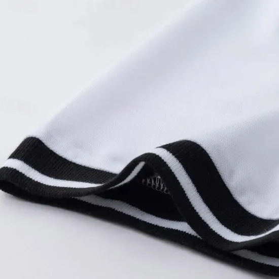Hot OUKU Men's Polo Shirt Collarless Golf Shirts Casual Holiday Stand Collar Banded Collar Short Sleeve Fashion Basic Plain Button Summer Regular Fit Retro Red Black White Brown Polo Shirt