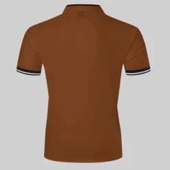 Discount OUKU Men's Polo Shirt Collarless Golf Shirts Casual Holiday Stand Collar Short Sleeve Fashion Basic Plain Button Summer Regular Fit Black White Burgundy Polo Shirt