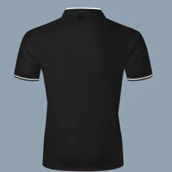 Discount OUKU Men's Polo Shirt Collarless Golf Shirts Casual Holiday Stand Collar Short Sleeve Fashion Basic Plain Button Summer Regular Fit Black White Burgundy Polo Shirt