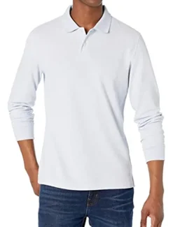 New OUKU Men's Polo Shirt Cotton Polo Shirt Outdoor Casual Polo Collar Long Sleeve Casual Comfortable Solid Color Plain Button Front Button-Down Spring Fall Regular Fit Black White Yellow Pink Navy Blue Blue