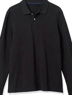 New OUKU Men's Polo Shirt Cotton Polo Shirt Outdoor Casual Polo Collar Long Sleeve Casual Comfortable Solid Color Plain Button Front Button-Down Spring Fall Regular Fit Black White Yellow Pink Navy Blue Blue