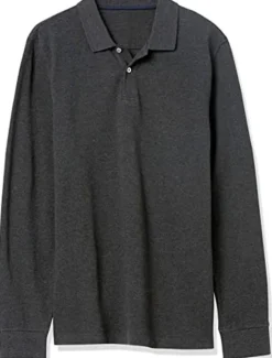 New OUKU Men's Polo Shirt Cotton Polo Shirt Outdoor Casual Polo Collar Long Sleeve Casual Comfortable Solid Color Plain Button Front Button-Down Spring Fall Regular Fit Black White Yellow Pink Navy Blue Blue