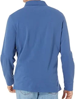 New OUKU Men's Polo Shirt Cotton Polo Shirt Outdoor Casual Polo Collar Long Sleeve Casual Comfortable Solid Color Plain Button Front Button-Down Spring Fall Regular Fit Black White Yellow Pink Navy Blue Blue