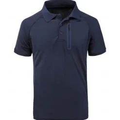 Outlet OUKU Men's Polo Shirt Golf Polo Work Street Classic Short Sleeve Fashion Muscle Solid Color Zipper Quick Dry Summer Spring Fall Black Army Green Navy Blue Gray Polo Shirt