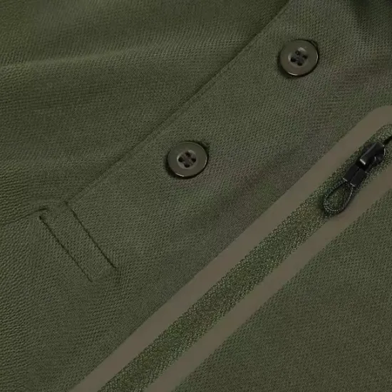 Outlet OUKU Men's Polo Shirt Golf Polo Work Street Classic Short Sleeve Fashion Muscle Solid Color Zipper Quick Dry Summer Spring Fall Black Army Green Navy Blue Gray Polo Shirt