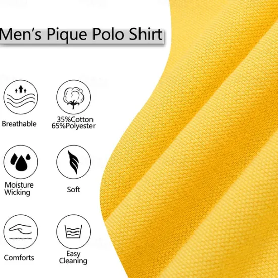Online OUKU Men's Polo Shirt Golf Polo Street Business Turndown Ribbed Polo Collar Long Sleeve Fashion Basic Solid Color Patchwork Fall Winter Cross-Seasons Regular Fit Black White Yellow Burgundy Polo Shirt