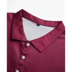 Discount OUKU Men's Polo Shirt Golf Shirt Casual Holiday Lapel Short Sleeve Fashion Basic Color Block Plaid / Check Patchwork Summer Regular Fit Burgundy Brown Polo Shirt