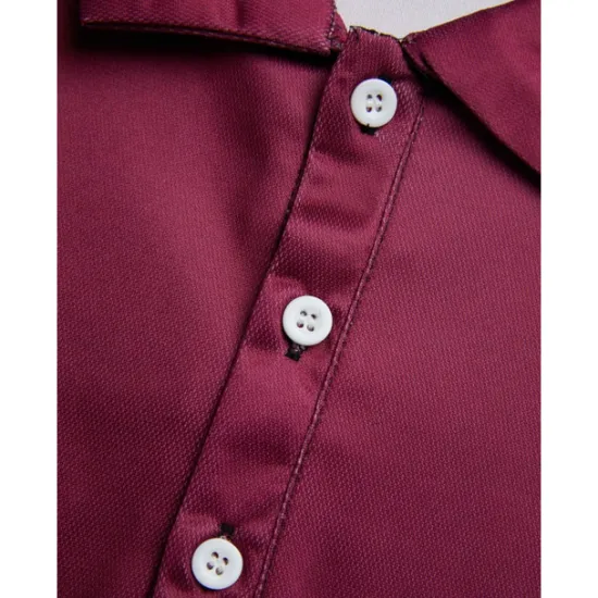 Discount OUKU Men's Polo Shirt Golf Shirt Casual Holiday Lapel Short Sleeve Fashion Basic Color Block Plaid / Check Patchwork Summer Regular Fit Burgundy Brown Polo Shirt