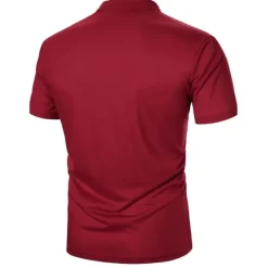 Discount OUKU Men's Polo Shirt Golf Shirt Casual Holiday Stand Collar V Neck Short Sleeve Fashion Basic Plain Classic Summer Regular Fit Fire Red Black White Green Gray Polo Shirt