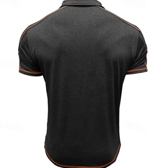 Online OUKU Men's Polo Shirt Golf Shirt Work Casual Lapel Ribbed Polo Collar Short Sleeve Basic Modern Color Block Patchwork Button Spring & Summer Regular Fit Apricot Dark Gray Black White Burgundy Blue Polo