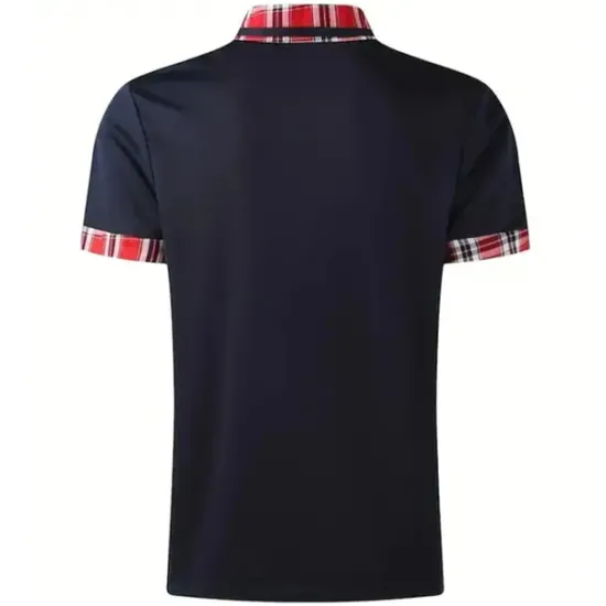 Online OUKU Men's Polo Shirt Golf Shirt Casual Holiday Lapel Quarter Zip Short Sleeve Fashion Basic Plain Quarter Zip Summer Regular Fit Black White Red Dark Navy Green Light Grey Polo Shirt