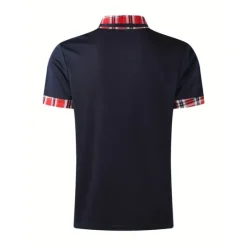 Best OUKU Men's Polo Shirt Golf Shirt Casual Sports Classic Short Sleeve Fashion Basic Plaid Color Block Patchwork Pocket Summer Regular Fit Black White Red Navy Blue Blue Green Polo Shirt
