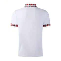 Best OUKU Men's Polo Shirt Golf Shirt Casual Sports Classic Short Sleeve Fashion Basic Plaid Color Block Patchwork Pocket Summer Regular Fit Black White Red Navy Blue Blue Green Polo Shirt