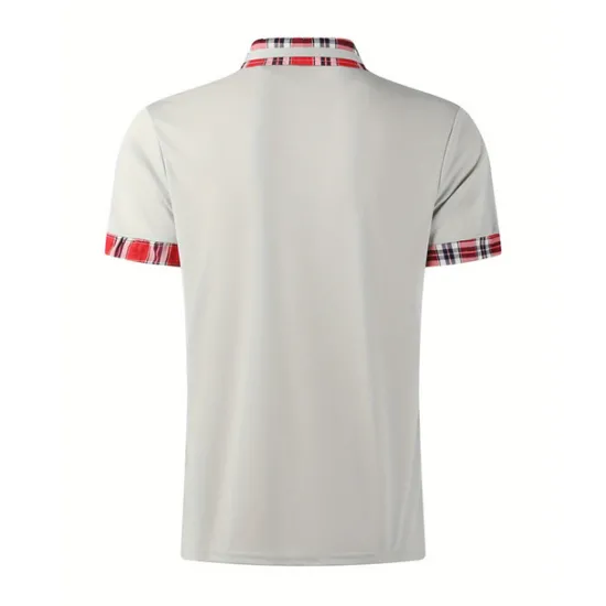 Best OUKU Men's Polo Shirt Golf Shirt Casual Sports Classic Short Sleeve Fashion Basic Plaid Color Block Patchwork Pocket Summer Regular Fit Black White Red Navy Blue Blue Green Polo Shirt