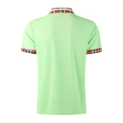 Best OUKU Men's Polo Shirt Golf Shirt Casual Sports Classic Short Sleeve Fashion Basic Plaid Color Block Patchwork Pocket Summer Regular Fit Black White Red Navy Blue Blue Green Polo Shirt