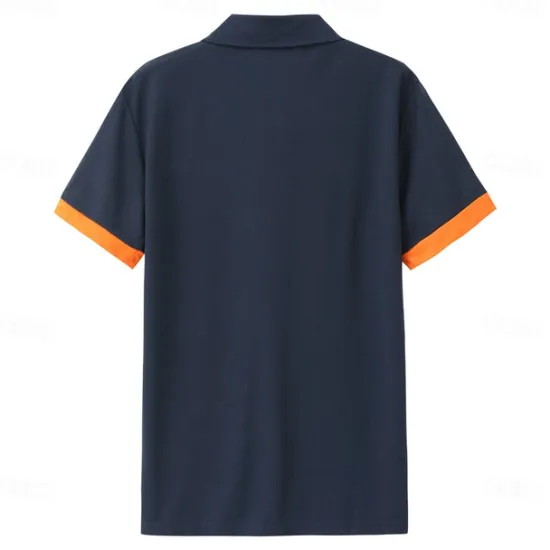 Clearance OUKU Men's Polo Shirt Golf Shirt Work Casual Lapel Ribbed Polo Collar Short Sleeve Basic Modern Color Block Button Spring & Summer Regular Fit Black Turquoise Yellow Navy Blue Royal Blue Polo Shirt