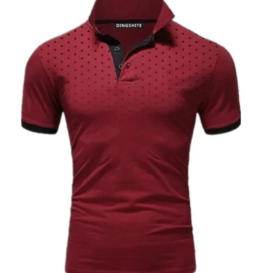 OUKU Men's Polo Shirt Golf Shirt Casual Daily Polo Collar Classic Short Sleeve Casual Soft Polka Dot Dot Button Front Summer Spring Regular Fit Black White Red Navy Blue Orange Light Grey Polo Shirt