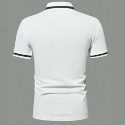 Hot OUKU Men's Polo Shirt Golf Shirt Casual Sports Lapel Short Sleeve Fashion Basic Color Block Patchwork Front Pocket Summer Regular Fit Dark red White Navy Blue Sky Blue Grey Polo Shirt