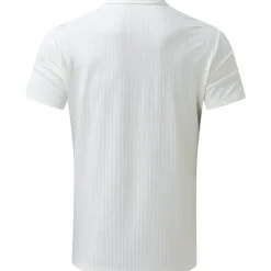 Online OUKU Men's Polo Shirt Golf Shirt Casual Going out Quarter Zip Short Sleeve Sports Designer Striped Solid Colored Zipper Summer Slim Black White Navy Blue Khaki Light Blue Gray Polo Shirt