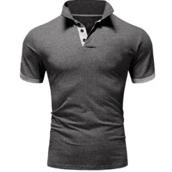 OUKU Men's Polo Shirt Golf Shirt Street Casual Polo Collar Classic Short Sleeve Fashion Designer Color Block Patchwork Button Front Spring & Summer Regular Fit Lake blue Black White Yellow Pink Blue Polo