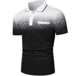 Clearance OUKU Men's Polo Shirt Golf Shirt Casual Holiday Ribbed Polo Collar Classic Short Sleeve Fashion Basic Color Block Button Summer Regular Fit Fire Red Black White Blue Orange Grey Polo Shirt