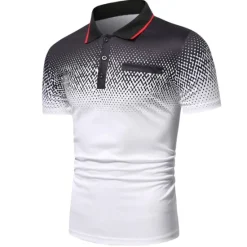 Clearance OUKU Men's Polo Shirt Golf Shirt Casual Holiday Ribbed Polo Collar Classic Short Sleeve Fashion Basic Color Block Button Summer Regular Fit Fire Red Black White Blue Orange Grey Polo Shirt