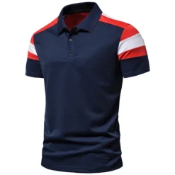 Outlet OUKU Men's Polo Shirt Golf Shirt Casual Polo Collar Classic Short Sleeve Casual Solid Color Button Front Spring & Summer Regular Fit White Red Navy Blue Polo Shirt