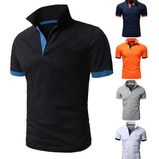 OUKU Men's Polo Shirt Golf Shirt Outdoor Casual Polo Collar Classic Short Sleeve Basic Classic Solid Color Button Front Button-Down Summer Regular Fit Apple Green Lake blue Black / Red Black White Yellow