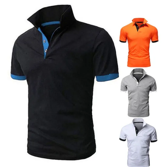 OUKU Men's Polo Shirt Golf Shirt Outdoor Casual Polo Collar Classic Short Sleeve Basic Classic Solid Color Button Front Button-Down Summer Regular Fit Apple Green Lake blue Black / Red Black White Yellow
