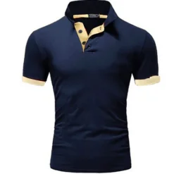 OUKU Men's Polo Shirt Golf Shirt Outdoor Casual Polo Collar Classic Short Sleeve Basic Classic Solid Color Button Front Button-Down Summer Regular Fit Apple Green Lake blue Black / Red Black White Yellow