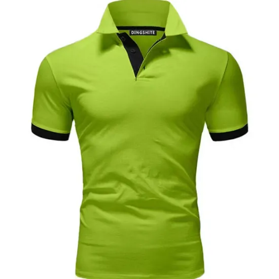 OUKU Men's Polo Shirt Golf Shirt Outdoor Casual Polo Collar Classic Short Sleeve Basic Classic Solid Color Button Front Button-Down Summer Regular Fit Apple Green Lake blue Black / Red Black White Yellow
