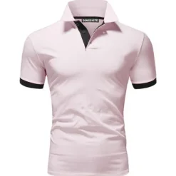 OUKU Men's Polo Shirt Golf Shirt Outdoor Casual Polo Collar Classic Short Sleeve Basic Classic Solid Color Button Front Button-Down Summer Regular Fit Apple Green Lake blue Black / Red Black White Yellow