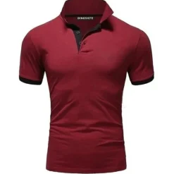 OUKU Men's Polo Shirt Golf Shirt Outdoor Casual Polo Collar Classic Short Sleeve Basic Classic Solid Color Button Front Button-Down Summer Regular Fit Apple Green Lake blue Black / Red Black White Yellow