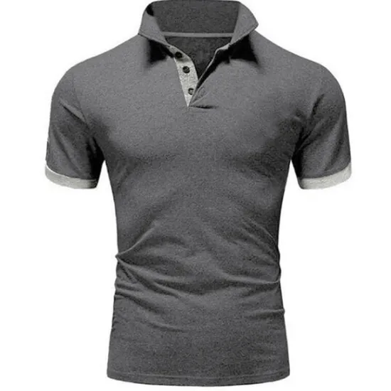 OUKU Men's Polo Shirt Golf Shirt Outdoor Casual Polo Collar Classic Short Sleeve Basic Classic Solid Color Button Front Button-Down Summer Regular Fit Apple Green Lake blue Black / Red Black White Yellow