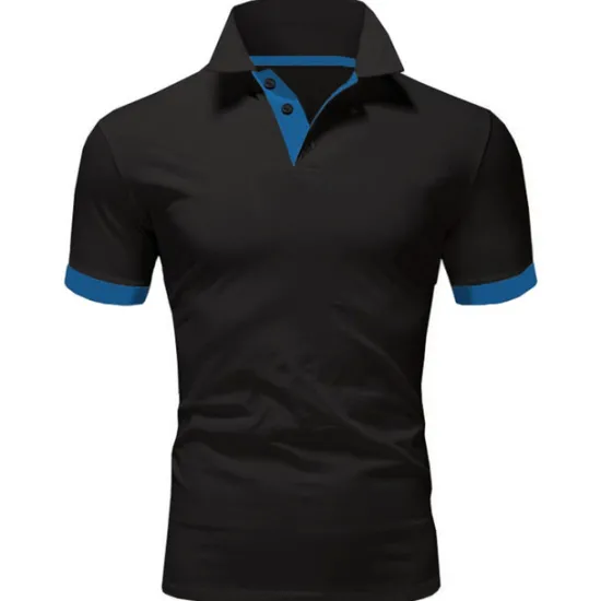 OUKU Men's Polo Shirt Golf Shirt Outdoor Casual Polo Collar Classic Short Sleeve Basic Classic Solid Color Button Front Button-Down Summer Regular Fit Apple Green Lake blue Black / Red Black White Yellow