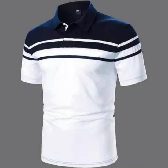 Sale OUKU Men's Polo Shirt Golf Shirt Outdoor Business Classic Short Sleeves Fashion Designer Color Block Striped Classic Style Summer Spring Regular Fit Black Navy Blue Blue Brown Green Gray Polo Shirt