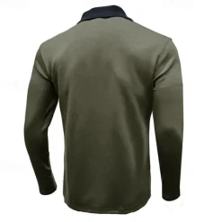 Discount OUKU Men's Polo Shirt Quarter Zip Polo Street Vacation Quarter Zip Long Sleeve Fashion Basic Solid Color Pocket Spring & Fall Regular Fit Black White Burgundy Navy Blue Khaki Army Green Polo Shirt