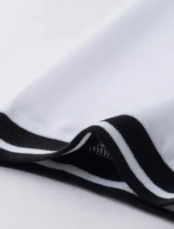 Outlet OUKU Men's Polo Shirts Collarless Golf Shirts Casual Stand Collar Short Sleeve Basic Comfortable Plain Buttons Summer Spring Regular Fit Black White Red Polo Shirts
