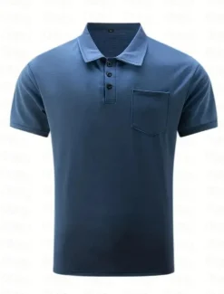 Hot OUKU Men's Polo Shirts Golf Shirt Casual Holiday Lapel Short Sleeve Fashion Basic Plain Classic Summer Regular Fit Black Army Green Navy Blue Orange Grey Polo Shirts
