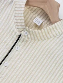 Hot OUKU Men's Polo Shirts Golf Shirt Outdoor Daily Wear Banded Collar Short Sleeve Fashion Hawaiian Stripe Pocket Summer Regular Fit Black Blue Sky Blue Green Apricot Polo Shirts