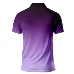 Discount OUKU Men's Polo Shirts Golf Shirt Short Sleeve Polo Shirts Collared Shirts Business Casual WorkWear Formal Wear Festival Wear Buttons 3D Print Spring & Summer Blue Purple Green