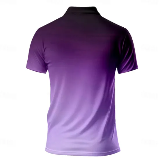 Discount OUKU Men's Polo Shirts Golf Shirt Short Sleeve Polo Shirts Collared Shirts Business Casual WorkWear Formal Wear Festival Wear Buttons 3D Print Spring & Summer Blue Purple Green
