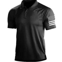 Best OUKU Men's Polo Shirts Golf Shirt Turndown Fashion Casual Comfortable Short Sleeve Black Yellow Blue Green Dark Gray Color Block 3D Print Turndown Vacation Street 3D Button-Down Clothing Clothes Polyester