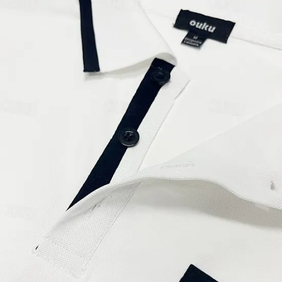 Clearance OUKU Men's Polo Shirts Golf Shirt Casual Sports Lapel Short Sleeve Fashion Basic Color Block Patchwork Front Pocket Summer Regular Fit White Red Navy Blue Blue Gray Polo Shirts